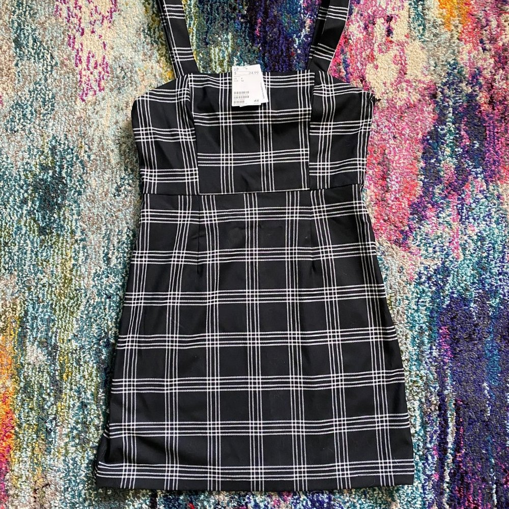 H&M Plaid Black & White Mini Dress